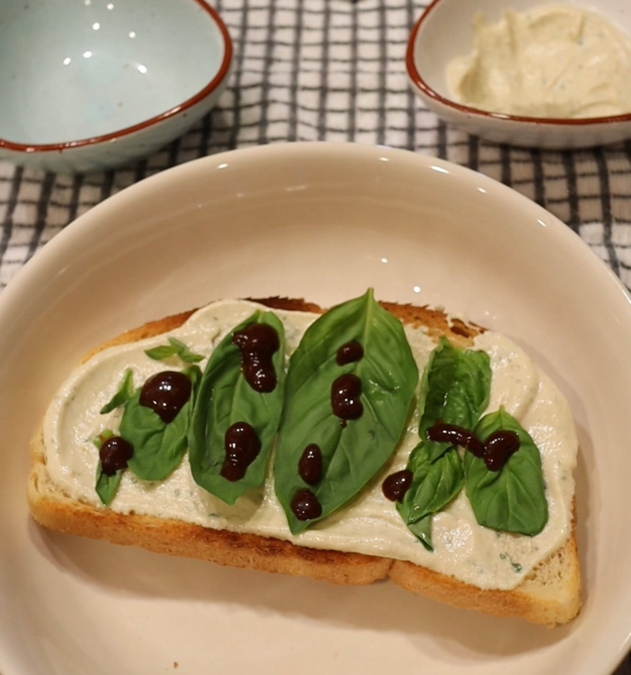 Ricotta and Basil Toast with Umami Bomb